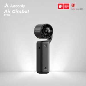 Aecooly Aecooly Air Gimbal 多合一旋轉高速風扇 PF04 黑色  150g超輕量迷你手持桌面掛頸風扇  11ms強勁風力  18個月保養