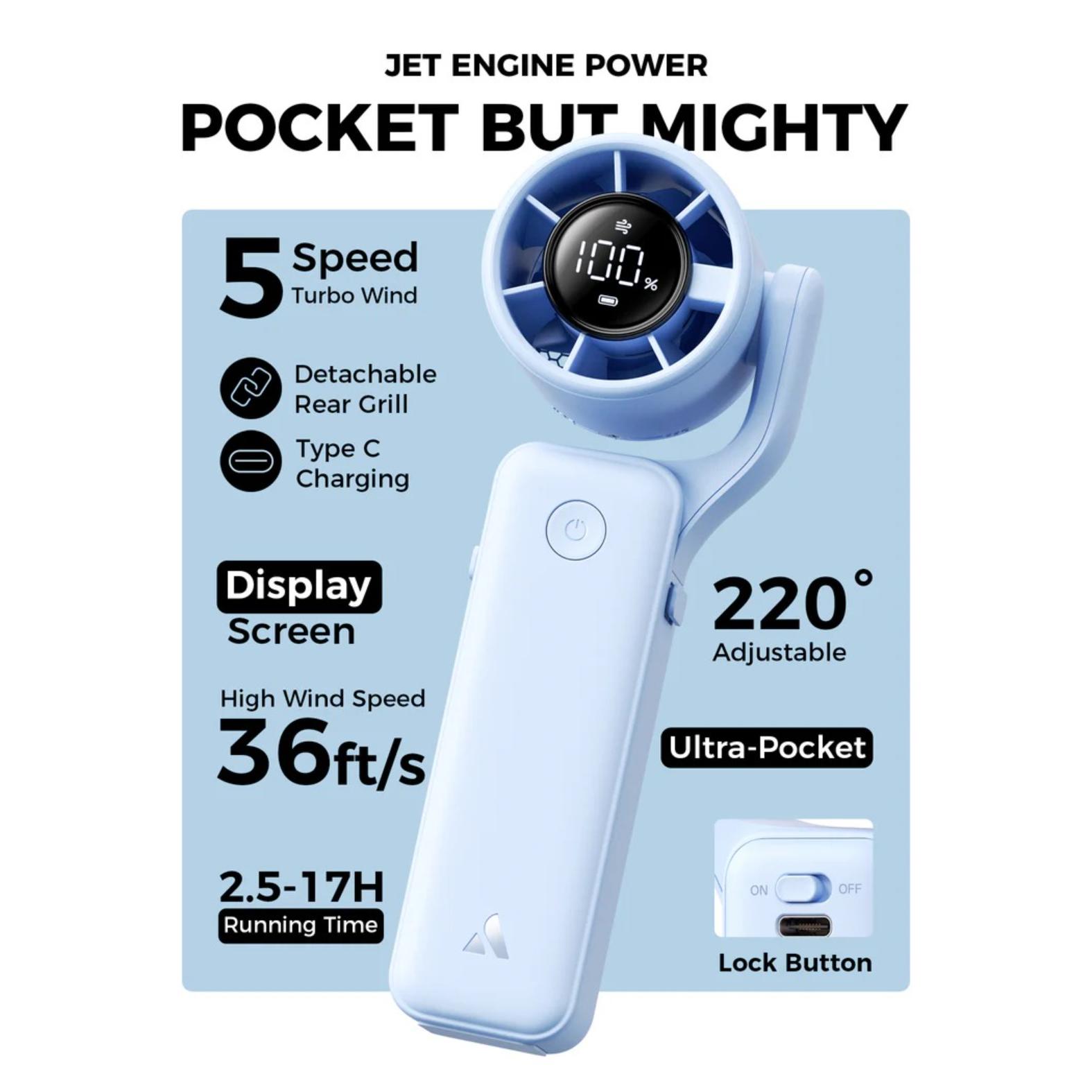 Aecooly 8211 Air Gimbal 3合1便攜式風扇 PF04 藍色 18個月保養
