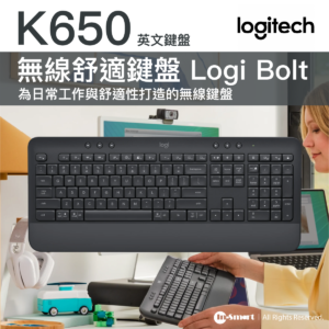 Logitech Signature K650 無線舒適鍵盤 石墨色 英文版  為日常工作與舒適性打造的無線鍵盤