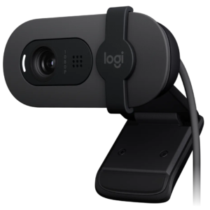 Logitech BRIO 100 Full HD 1080p 網路攝影機配備自動光線校正隱私保護蓋以及內建麥克風 8211 石墨灰