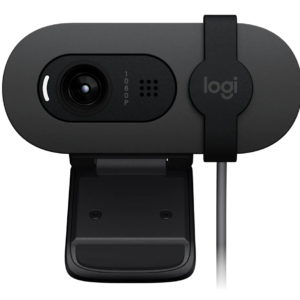 Logitech BRIO 100 Full HD 1080p 網路攝影機配備自動光線校正隱私保護蓋以及內建麥克風 8211 石墨灰