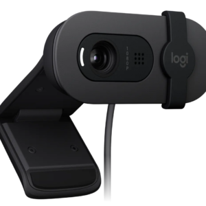 Logitech BRIO 100 Full HD 1080p 網路攝影機配備自動光線校正隱私保護蓋以及內建麥克風 8211 石墨灰