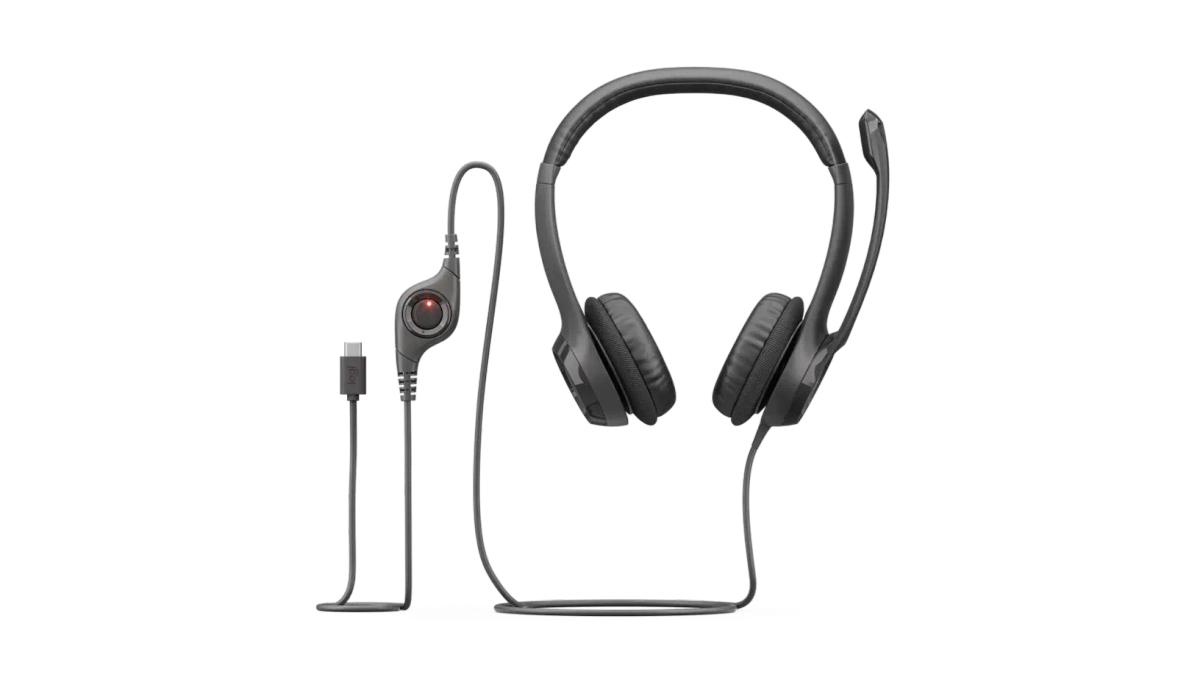 Logitech H390 USB C 電腦耳機含麥克風具有增強的數位音訊以及線控裝置 981-001577