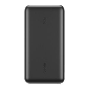 Belkin UltraCharge Pro 25000mAh 筆記型電腦行動電源 黑色  最高158W總輸出 內置 140W USB-C 編織充電線 智能數碼顯示屏 符合 TSA 航空安全標準