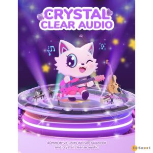 iClever RGB 貓耳有線無線藍牙兒童耳機帶咪 音量限制85dB 舒適輕巧 適用於電腦平板手機 網堂 綠色紫色 BTH21