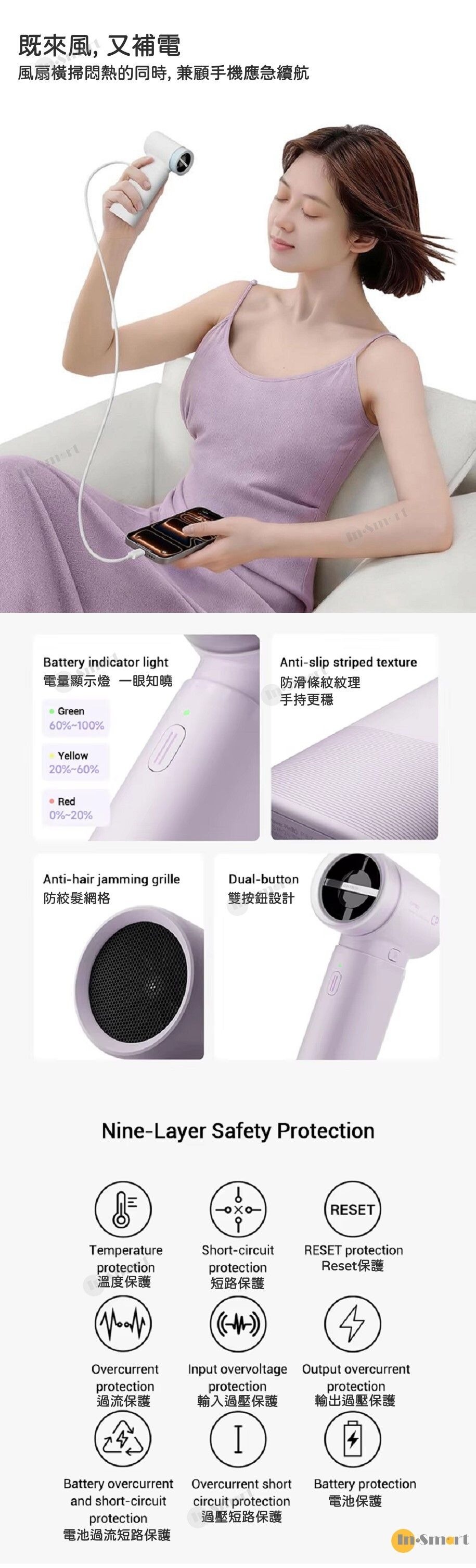 CUKTECH BP01 CP 模組化手提風扇  10000mAh 流動電源充電寶 2合1 3檔  Boost 超頻 11ms 渦流增壓暴力送風 30000 轉高速無刷電機 超長續航 小巧便攜