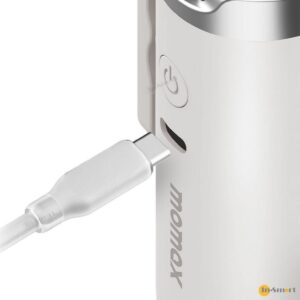 MOMAX IF23W 1 Go Clip 高速腰夾迷你風扇 3000mAh 3000mAh 大容量電池 USB-C 快速充電 精準無段風速控制 智能數位顯示屏 多模式 LED 照明 雙夾設計