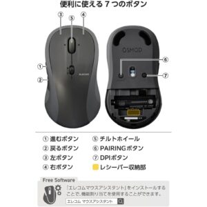 ELECOM OSMOD 7 雙模靜音無線滑鼠 黑色