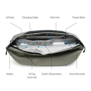 NIID NEO Nomad 系列 Sling N1L LIMO 加長型機能斜肩包 專利快拆磁吸肩扣 可移動解壓寬肩墊 隱藏 AirTag 夾層 數碼遊戲機專用隨身包 石墨色
