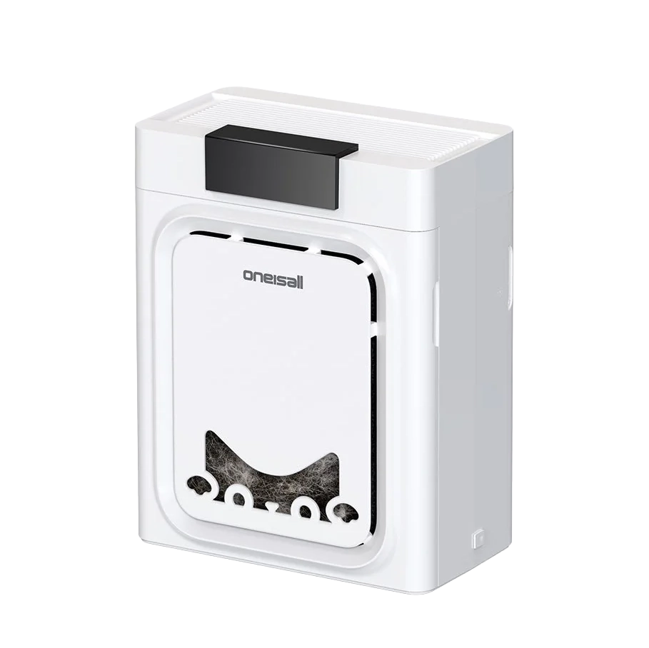 ONEISALL 寵物空氣淨化機PP02 雙側大格柵進風技術 H13 HEPA 及雙效活性碳濾網 25dB 超靜音 實時空氣質素監察