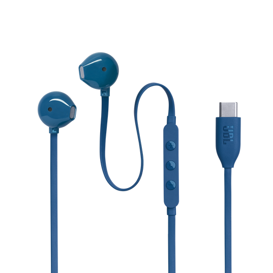 JBL Tune 305C USB-C 入耳式耳機 藍色 高解析音質Pure Bass低音三鍵式線控麥克風EQ預設