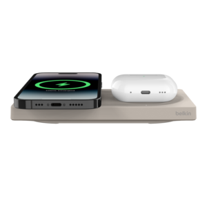 Belkin BoostCharge Pro MagSafe 2 合 1 無線充電板 15W 8211 沙色 8211 WIZ019BTSA