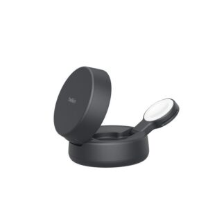 Belkin UltraCharge Pro Qi2 2合1可摺疊磁吸無線充電器 炭黑色   25W快充 雙機同步 隨附45W火牛 散熱 適用於iPhoneApple Watch 香港行貨