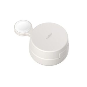Belkin UltraCharge Pro Qi2 2合1可摺疊磁吸無線充電器 沙色   25W快充 雙機同步 隨附45W火牛 散熱 適用於iPhoneApple Watch 香港行貨