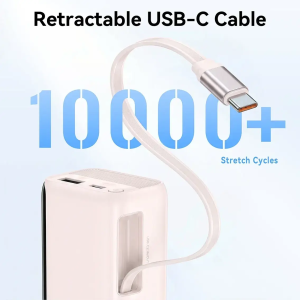 MOKiN 10000mAh 45W自帶伸縮線流動充電器 支援AVS 輸出 MOPB0902 原裝行貨 粉紅色